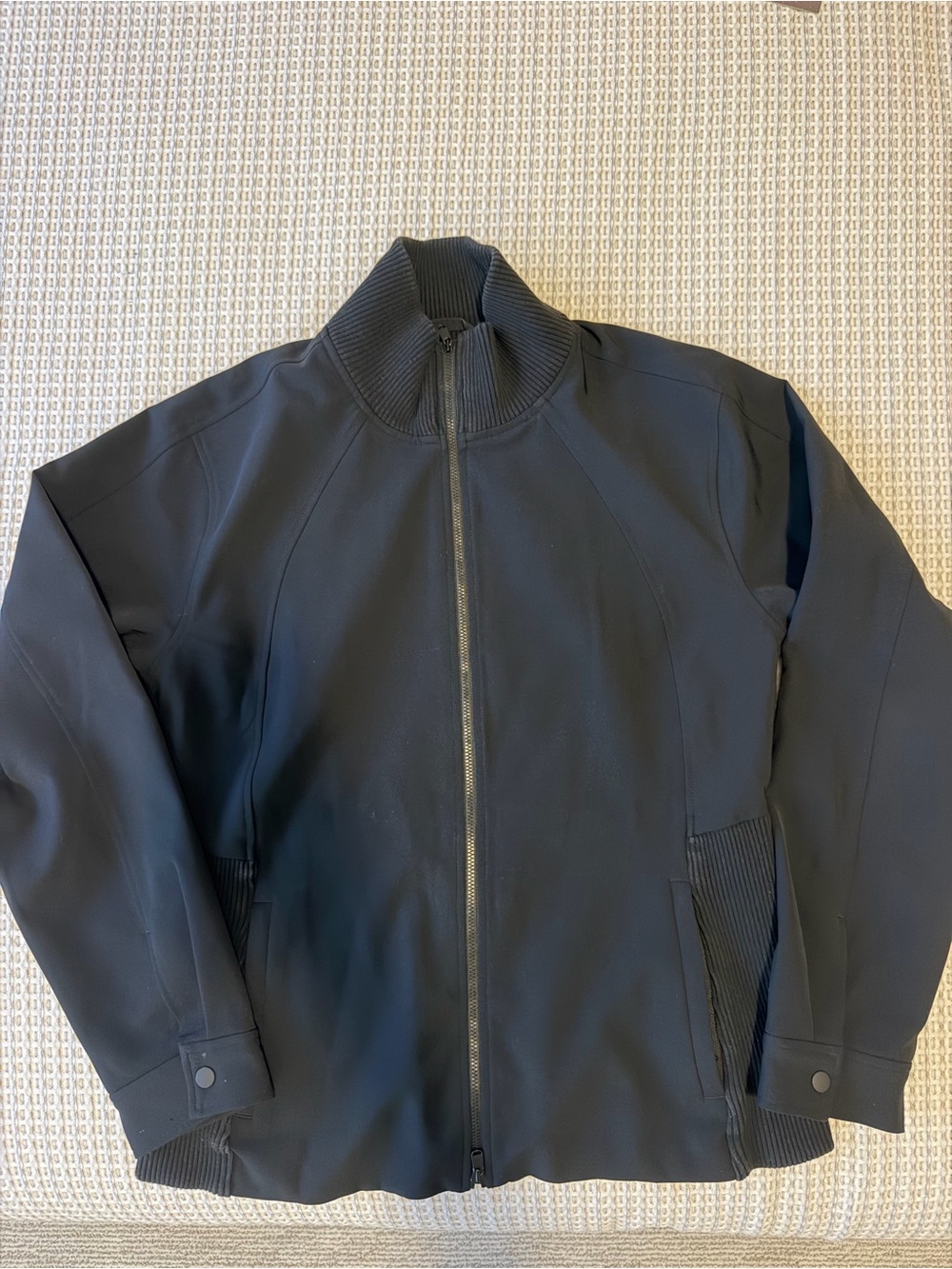 Athleta women Black Full-Zip Rib Collar Jacket